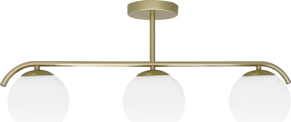 Luminaire de Plafond en Verre et Laiton Blanc Style Rétro Chic AMADEO