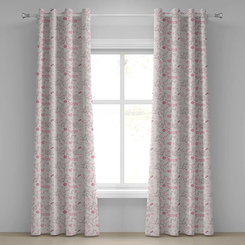Tende ABAKUHAUS 280x225 cm Rosa Corallo - Arredo Romantico con Occhielli