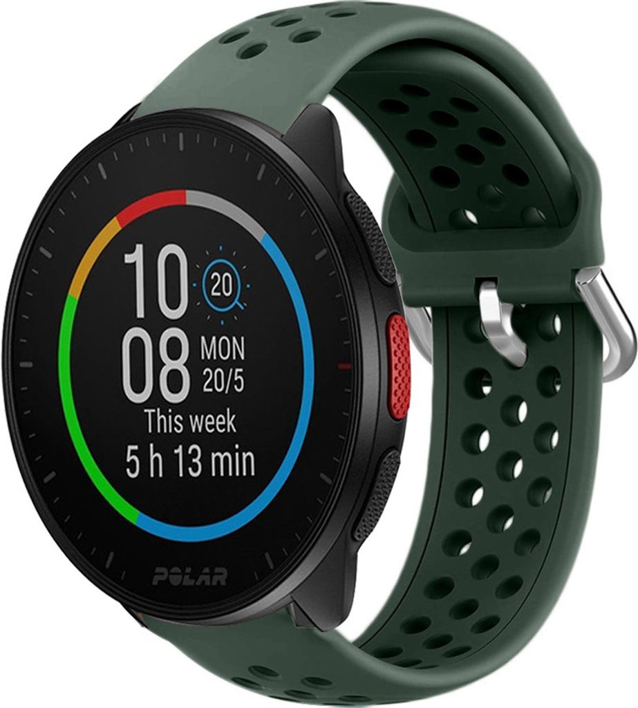 Strap-it Polar Pacer Silikonarmband mit Löchern (Armeegrün)