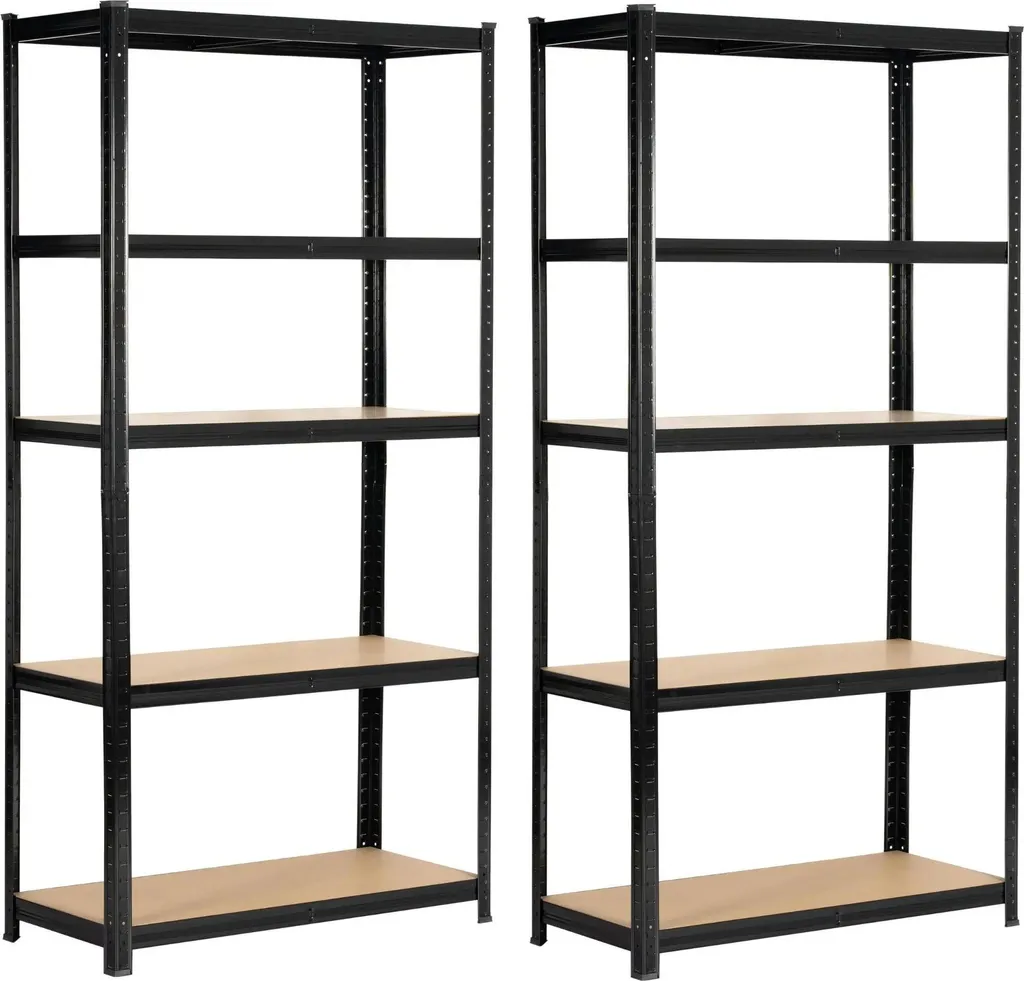 Akord Scaffale Design Industriale Nero 90x40x180 cm - 5 Livelli