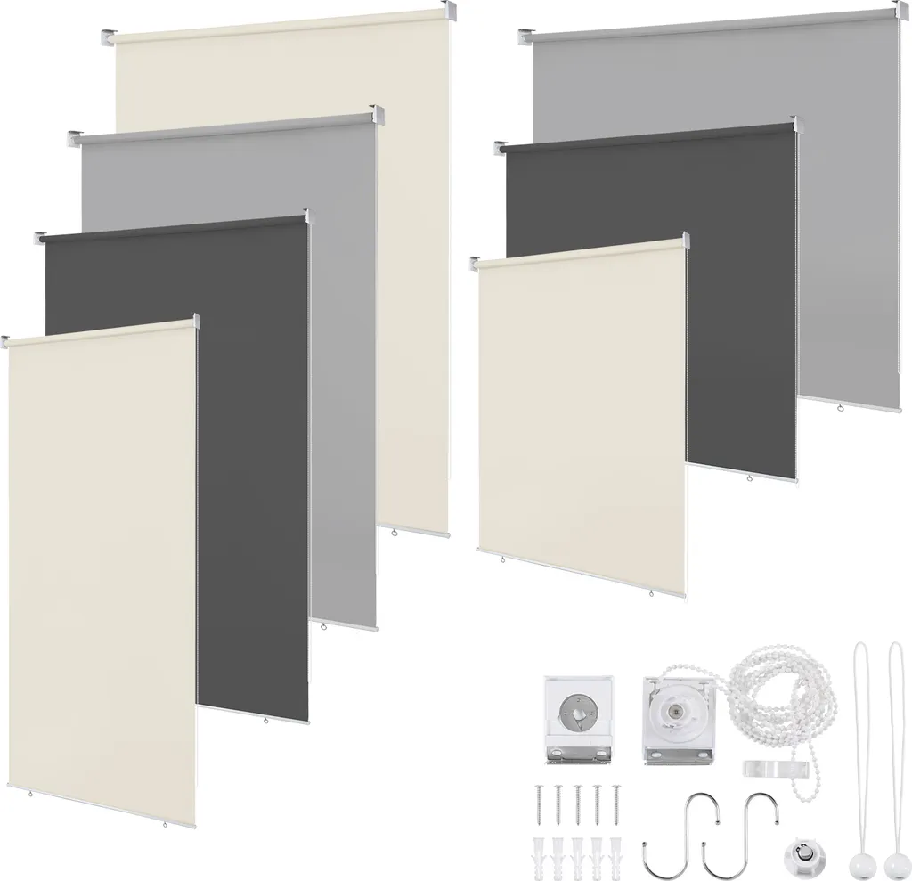 Clanmacy Tenda verticale Beige 140 x 240 cm Tenda verticale per patio Balcone Tenda a rullo laterale Schermo privacy Protezione solare Resistente ai raggi UV