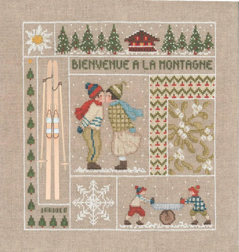 Kit point de croix Le Bonheur des Dames Bienvenue janvier 21x23 cm
