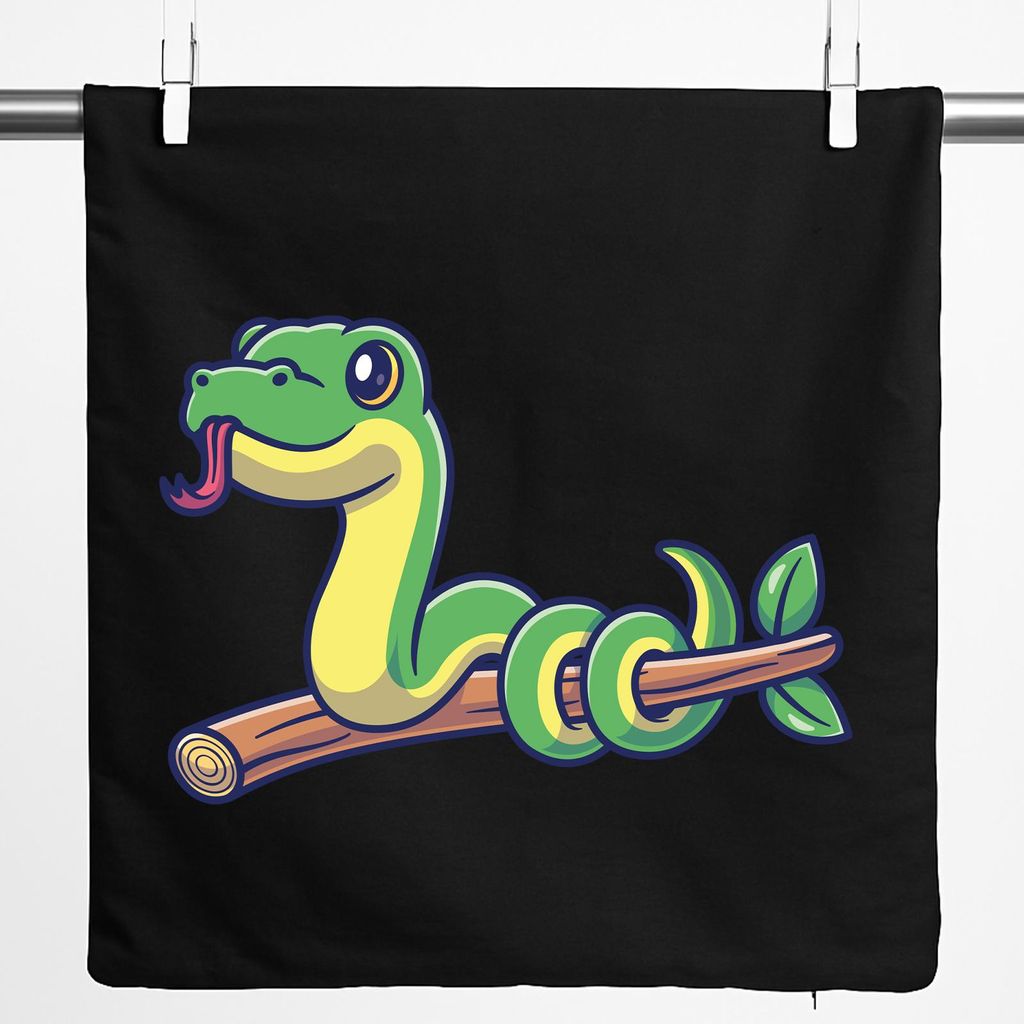 Huuraa Kissenbezug Schlange Comic 40x40cm Black Baumwolle Dekokissenbezug Geschenkidee