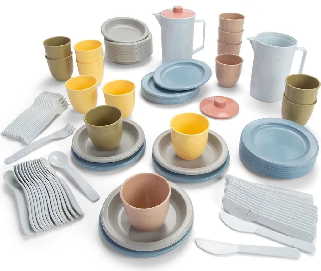 Dantoy tiny Dînette BIO 94 pcs - Matériau Durable et Design Scandinave Doux
