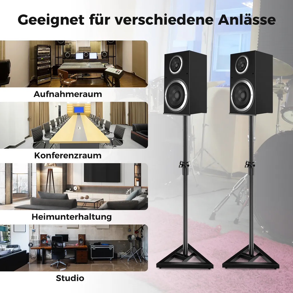 Paire de Supports Enceinte pour Home Cinéma et Studio Hauteur 157cm