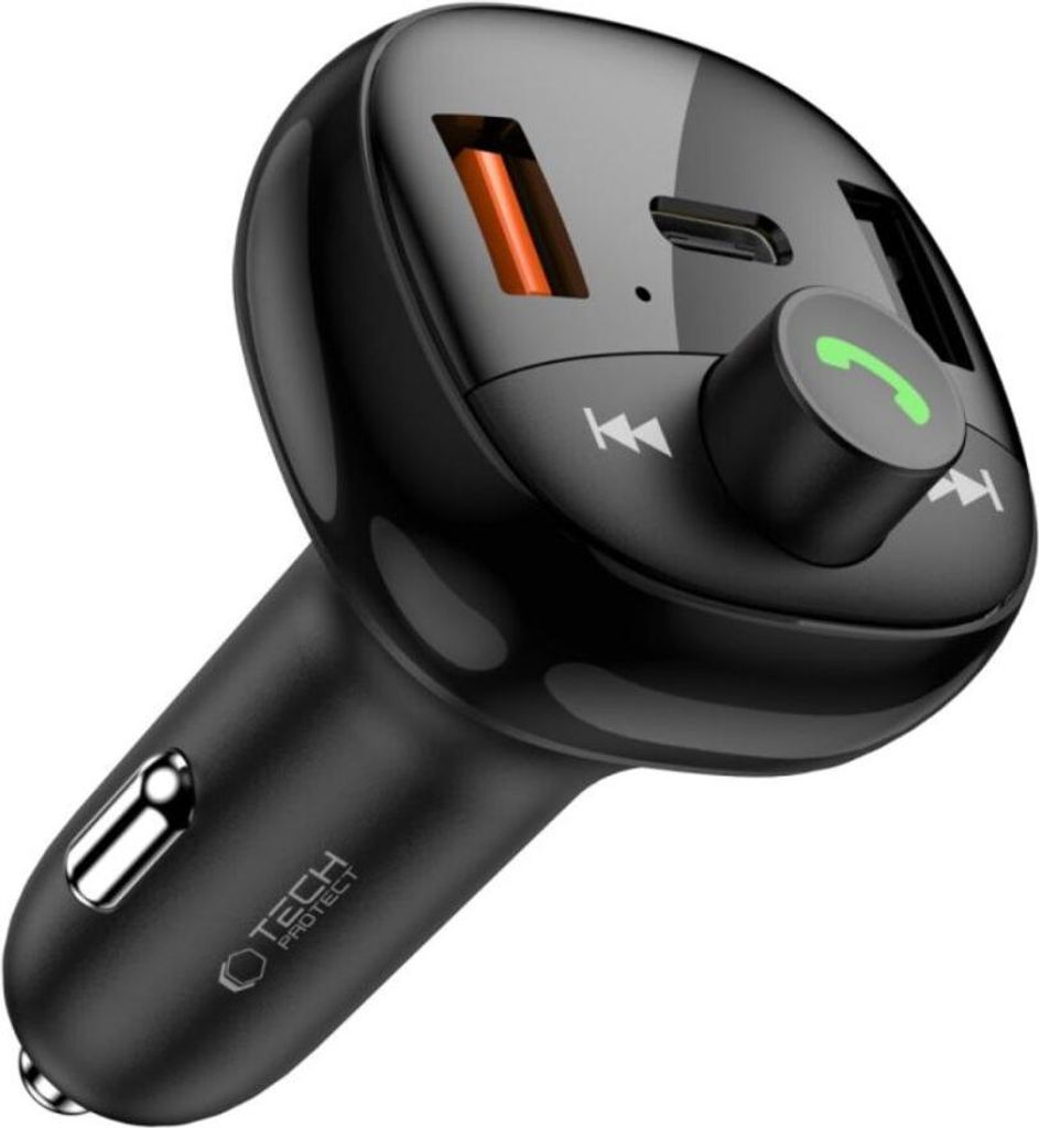 Tech-Protect CC06 3-Port PD72W KFZ-Ladegerät mit Sender - Schwarz