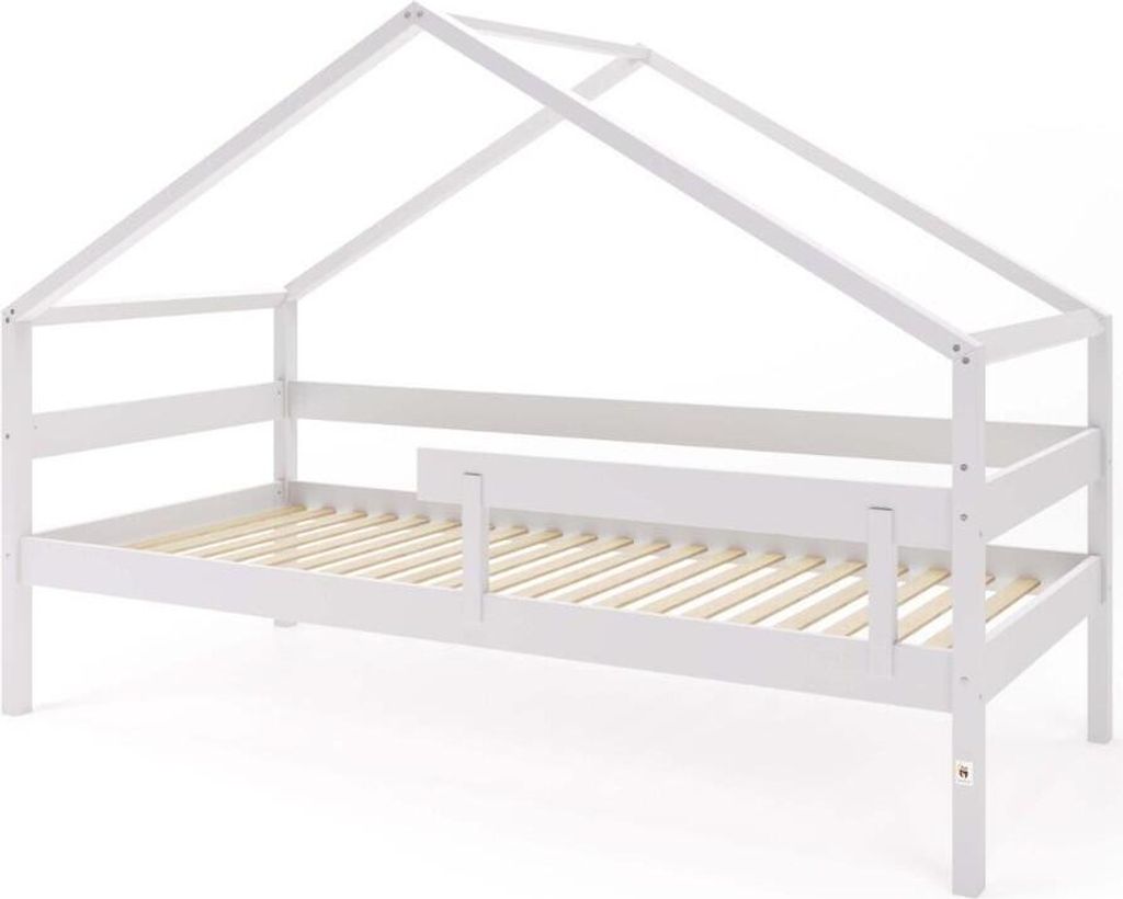 FURNLUX Hausbett Hytte Hellgrau 90x200cm / Hauptfarbe: Grau / Abmessungen: 97 x 134 x 211 cm