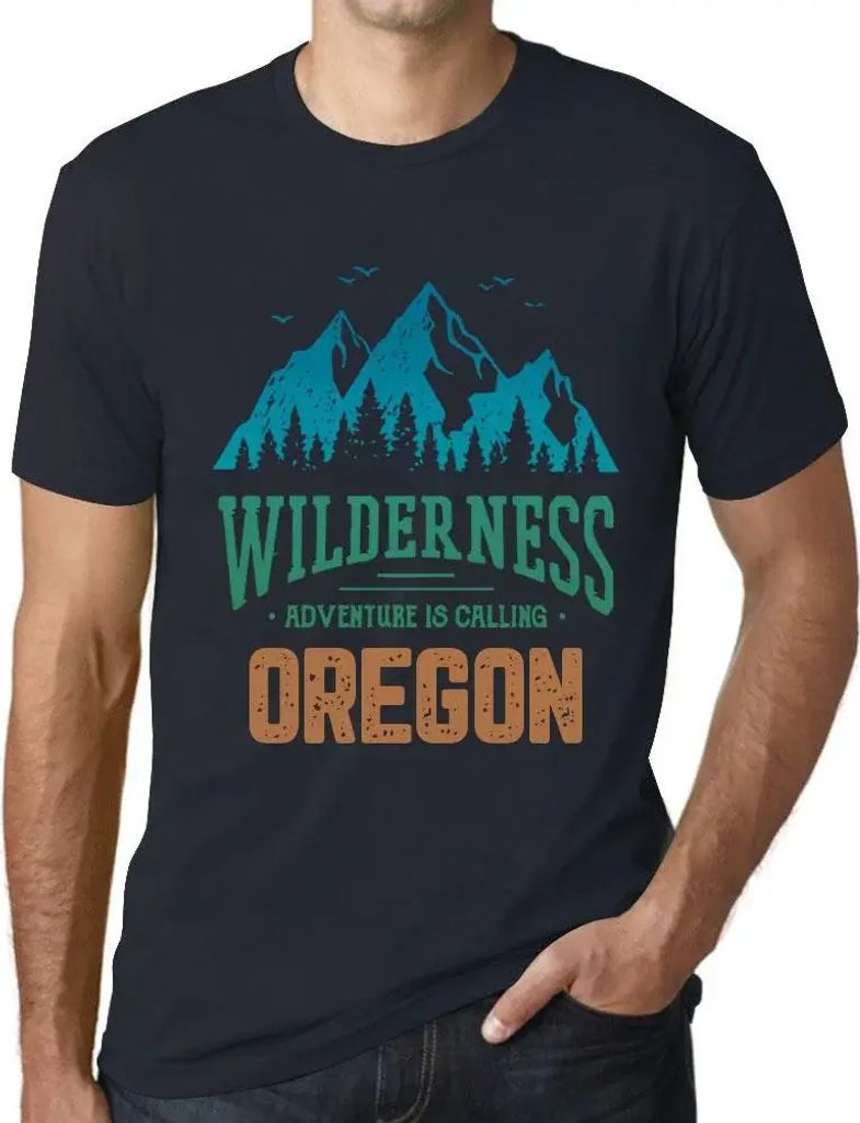 Herren Grafik T-Shirt Die Wildnis das Abenteuer ruft in Oregon – Wilderness, Adventure Is Calling Oregon – Öko-Verantwortlich Vintage Jahrgang...