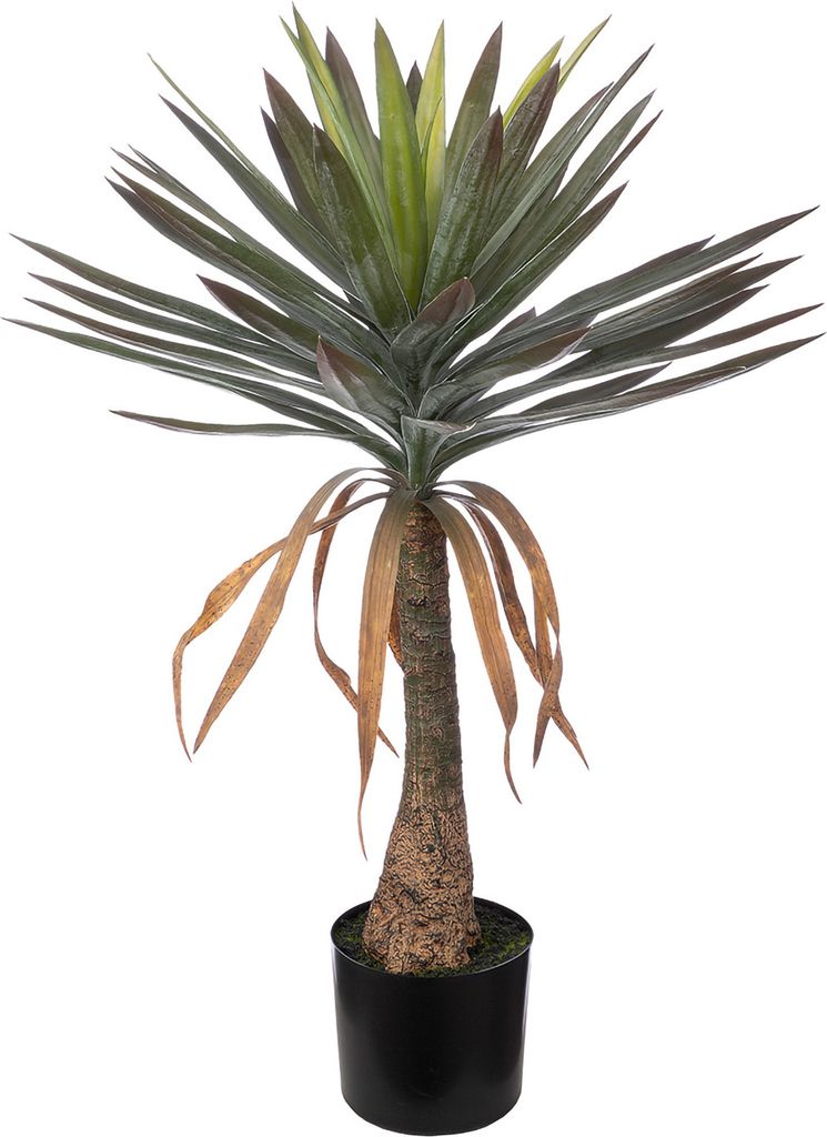 Gilde Getopfte Pflanze, Palme, "Yucca Palme", Kunststoff, grün, VE 1, H. 88 cm, D. 70 cm 54753