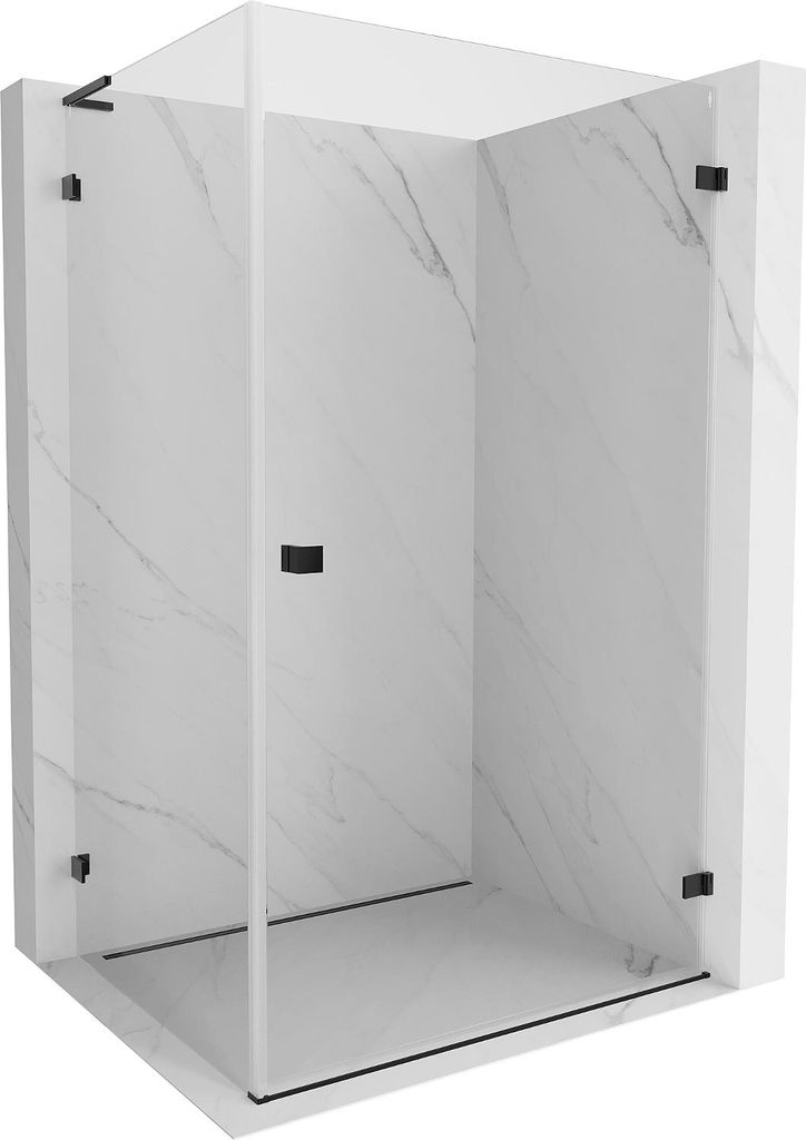 Mexen Lunar-B L Duschkabine mit rechter Drehöffnung 90 x 70 cm, transparent, schwarz - 832L-090-070-70-00-P