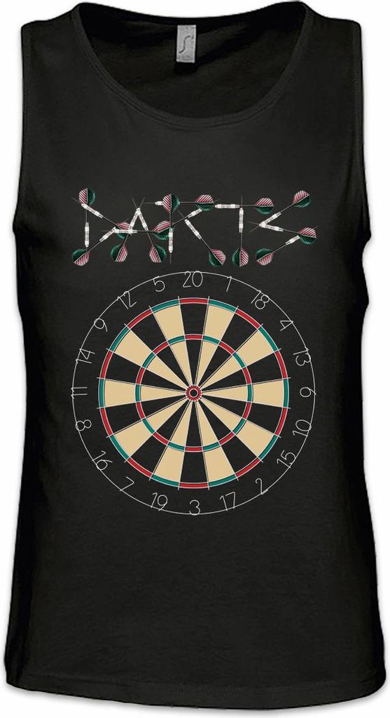Urban Backwoods Darts Target & Arrows Sport Logo, Ärmelloses T-Shirt, Farbe: Schwarz, Größe: 4XL