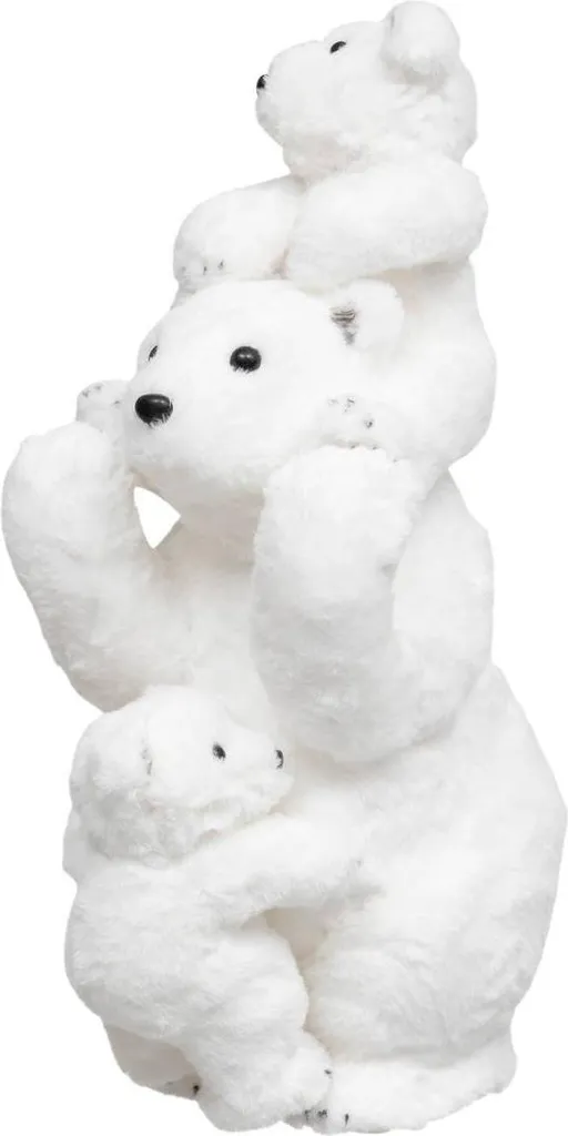 Ours polaire et 2 bébés décoratifs Noël en polystyrène blanc H 52 cm