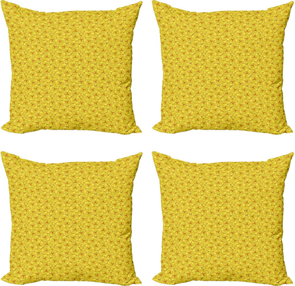 ABAKUHAUS Blumen Kissenbezug Set (4 Stück), Blütenblätter in der Blüte, Moderner Doppelseitiger Digitaldruck, 45 cm x 45 cm, Mehrfarbig