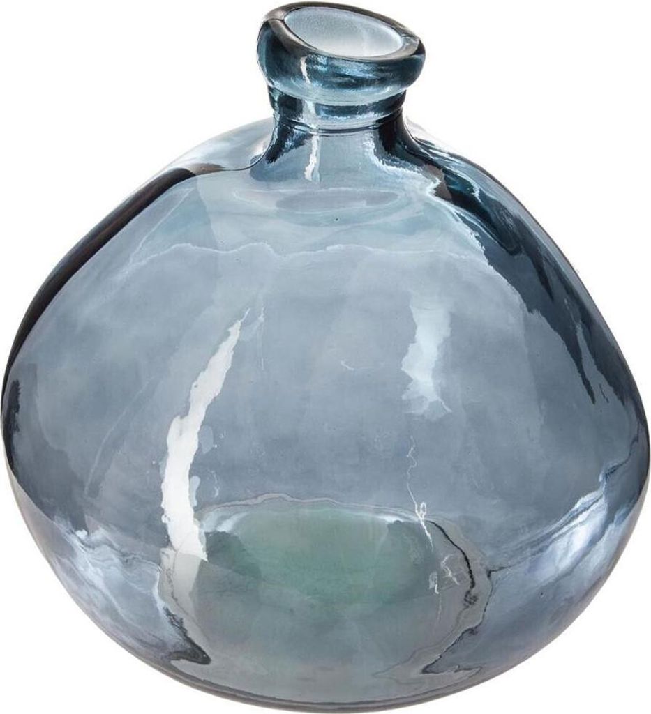 Vase "Dame Jeanne" - recyceltes Glas - sturmblau D 33 cm - Atmosphera créateur d'intérieur