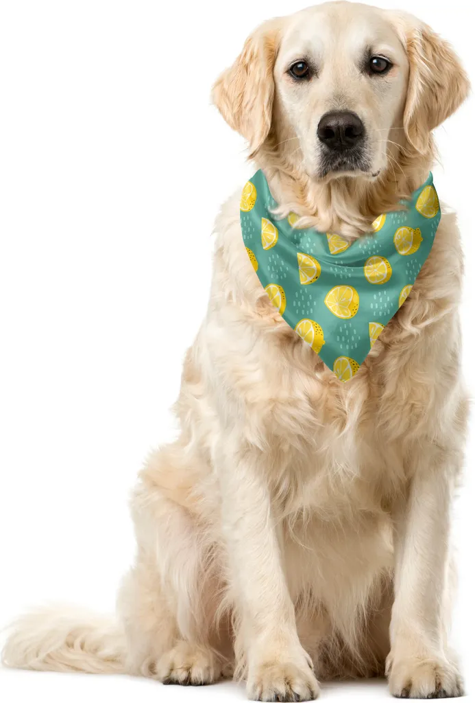 Bandana per Cani Motivo Limoni ABAKUHAUS - Giallo e Verde 40x40 cm