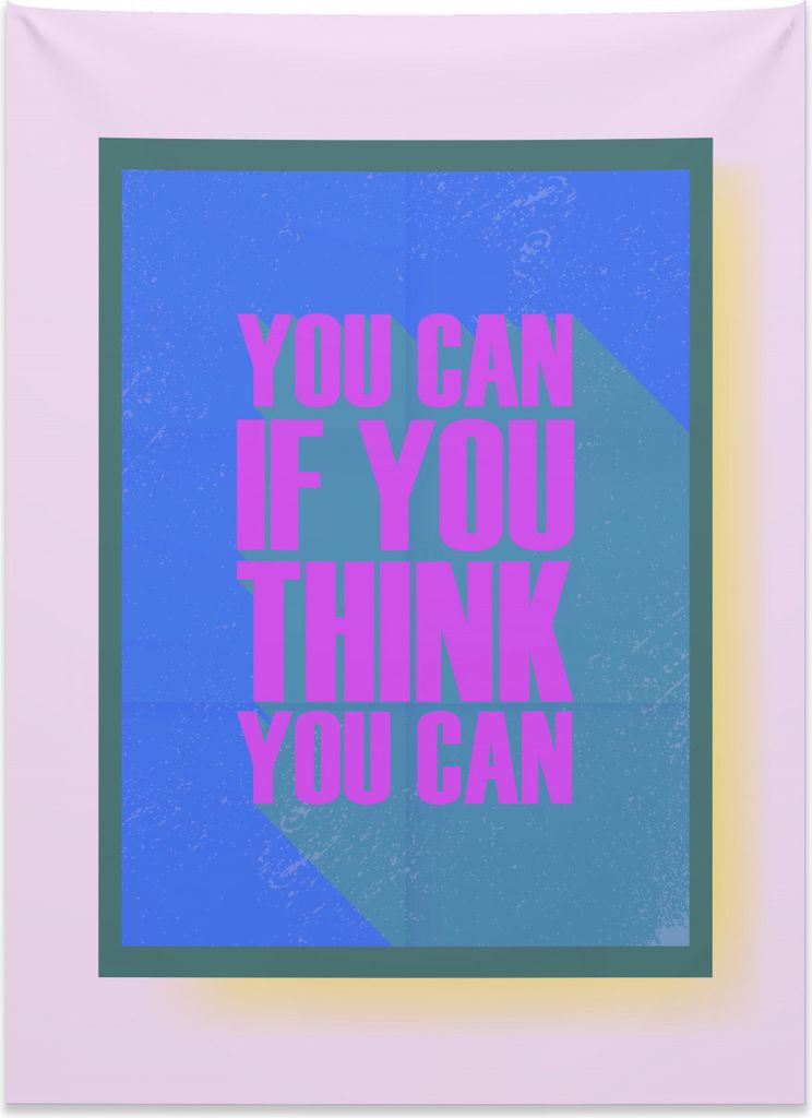 Abakuhaus motivational Wandteppich, Du kannst es schaffen aus Weiches Mikrofaser Stoff Kein Verblassen Klare Farben Waschbar, 110 x 150 cm, Mehrfarbig