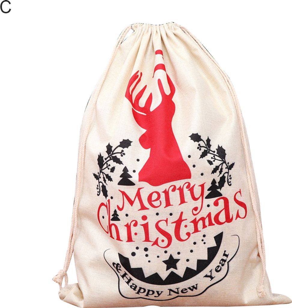 Große Kordelkordelstrich Geschenktüte Candy präsentiert Lagerbehälter für Weihnachten-C