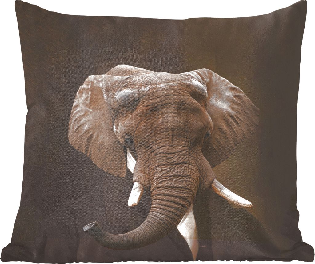 MuchoWow Zierkissen Sofakissen Wohnzimmer Dekokissen 50x50 cm Porträt - Elefant - Kunst - Komfort - Sofakissen