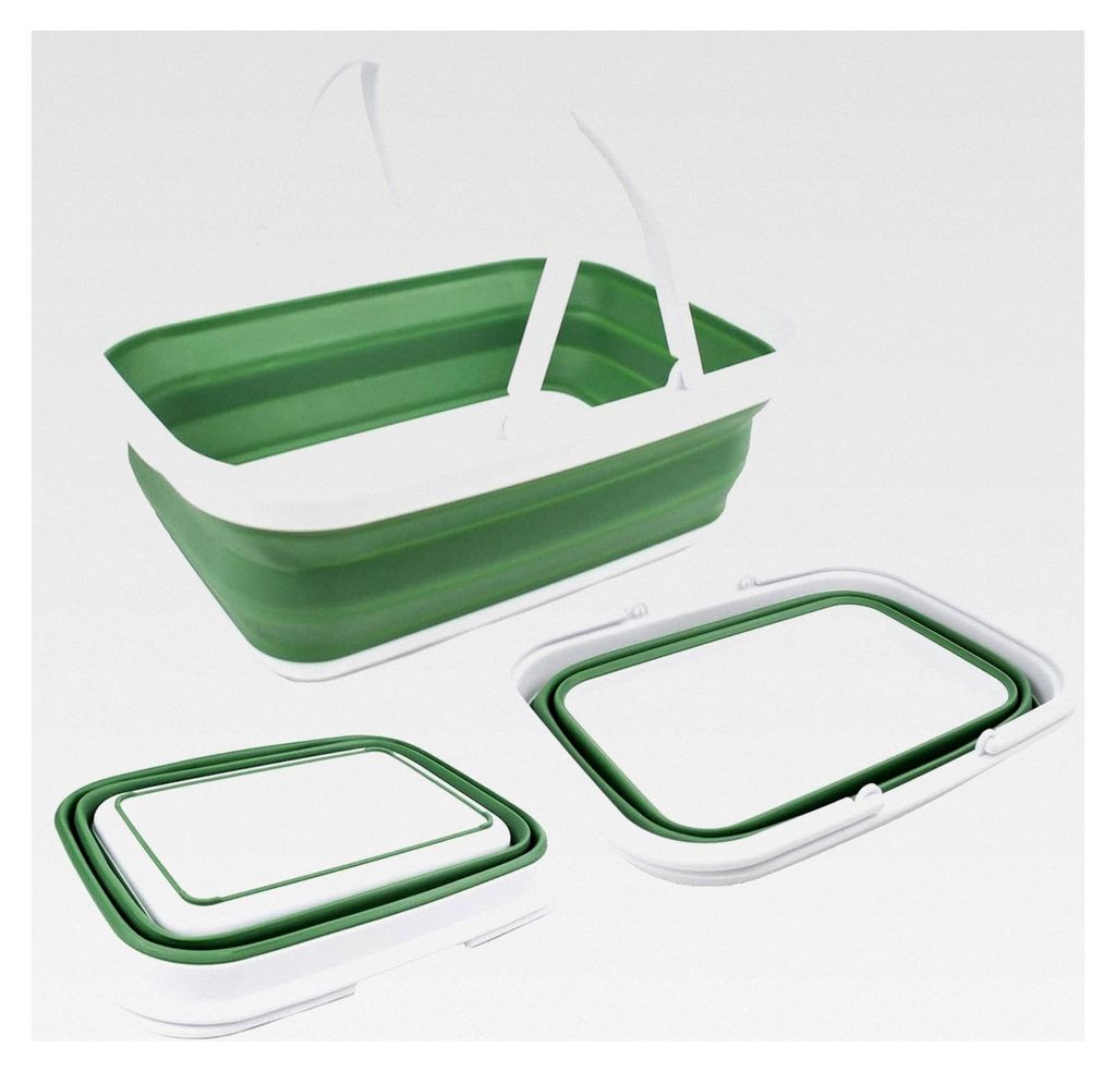 Zusammenklappbare Wanne mit Griff – tragbarer Picknickkorb für den Außenbereich – Faltbare Einkaufstasche – platzsparender Aufbewahrungsbeh...