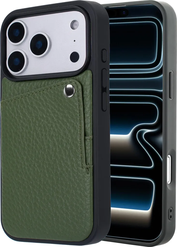 Custodia iPhone 17 Pro Max Selencia Riva Sage Green con Slot Carte