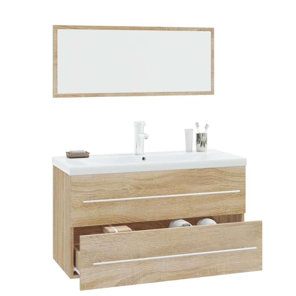 "Winterschlussverkauf " 3-tlg. Badmöbel-Set - CLORIS - Badezimmerschrank - schlichte Design - Sonoma-Eiche - NeuMöbel6366591