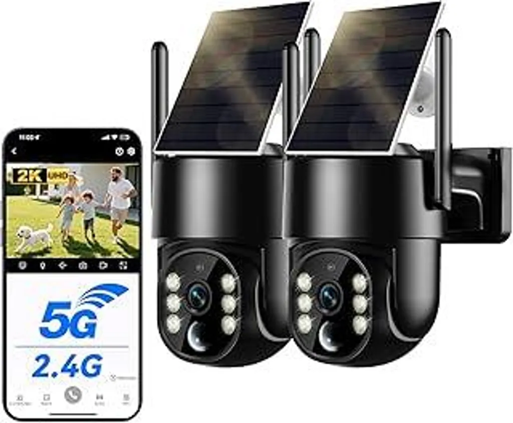 Sicurezza Casa 360°: Telecamera Solare 2K Wi-Fi 5G per Famiglie
