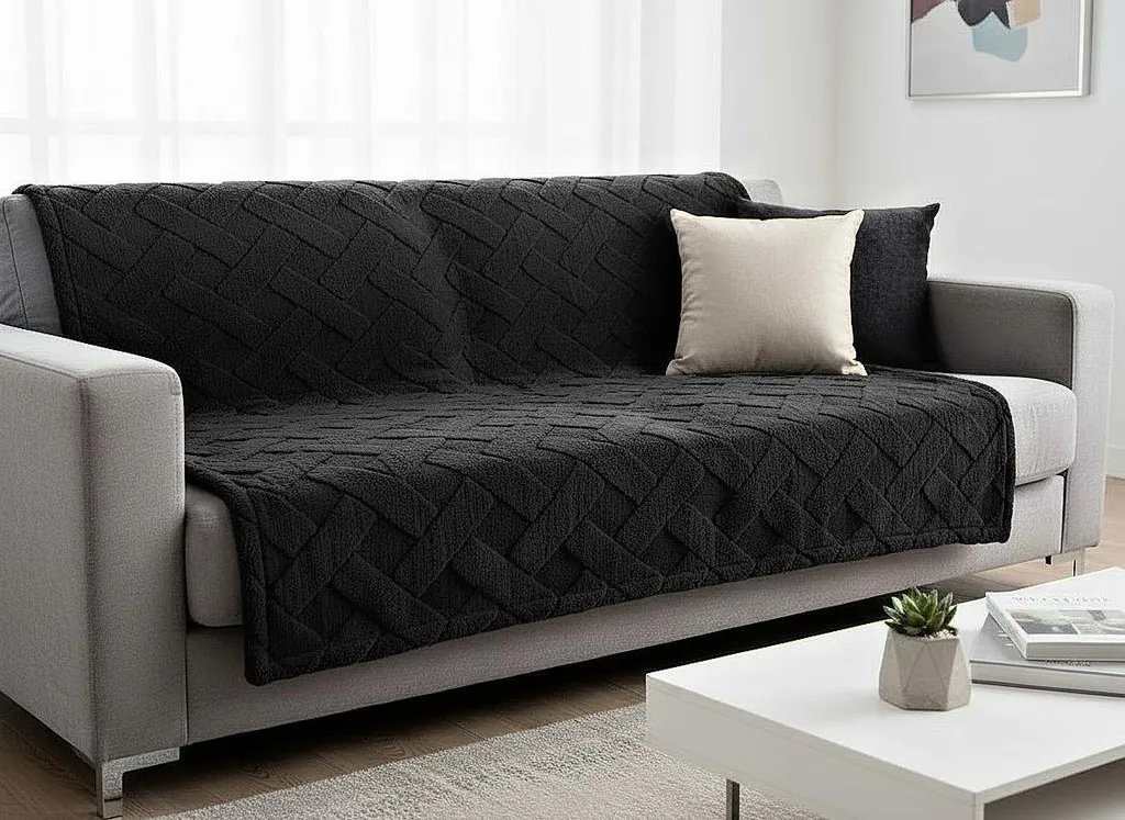 Boutis de lit 170x210 cm Gris Acier Caro pour Chambre à Coucher