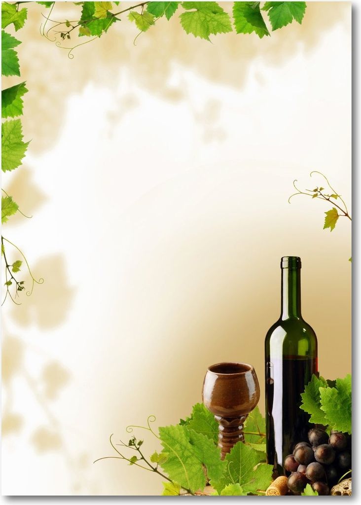 Motiv Briefpapier (Wein-5004, A4, 25 Blatt). Einseitig bedrucktes Briefpapier, beschreibbar, für alle Drucker/Kopierer geeignet