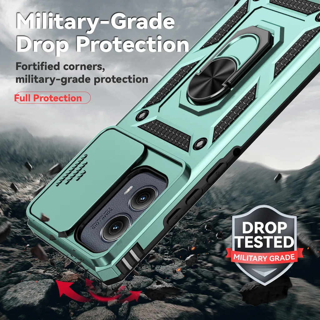 Cover Motorola Moto Edge 40 Pro Con Anello Invisibile E Supporto Magnetico – Argento, TPU E PC Antiurto