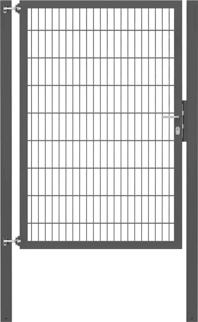 Alberts Einzeltor Flexo Plus mit Zubehör, zum Einbetonieren, anthrazit, Breite 125 cm, Höhe 180 cm, Pfostenstärke 80 x 80 mm