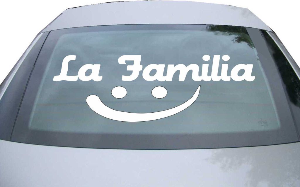 Indigos UG - Aufkleber Heckscheibe & Motorklappe DE2219 - weiß - 600x200 mm - La Familia - Auto Scheiben Fenster Heckklappe Tuning Racing JDM - Di...