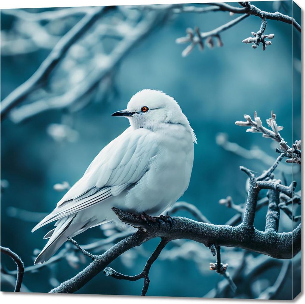 Bild 90x90cm Perlenvogel