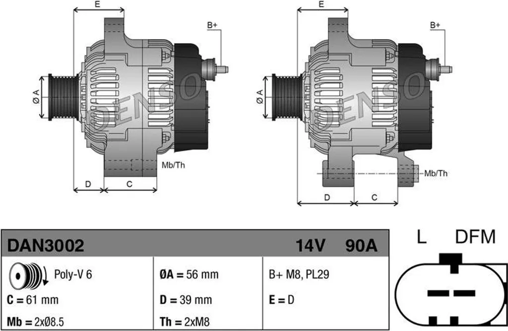 Alternateur haute performance 14V compatible Audi TT et Skoda Fabia