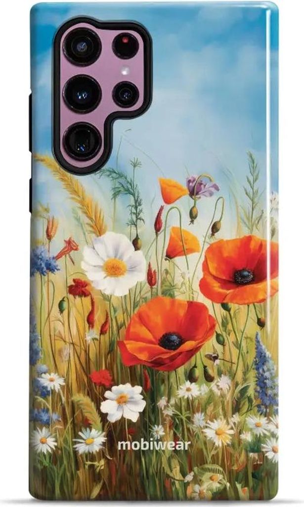 Handyhülle für Galaxy S22 Ultra, Mobiwear Elite Pro, Wiesenblumen