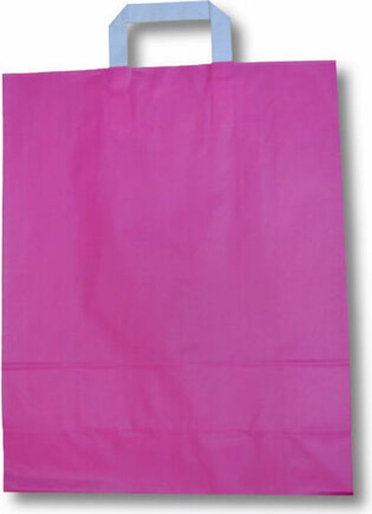 250x Papiertragetaschen aus Kraftpapier 180+80x220mm pink