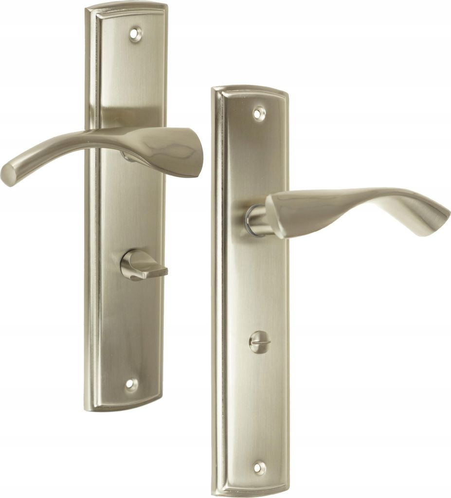 Türgriff Türbeschlag Haustürgriff FEINZ 60 WC - Nickel Satin - Universell einsetzbar - Modernes Design - Hochwertige Qualität