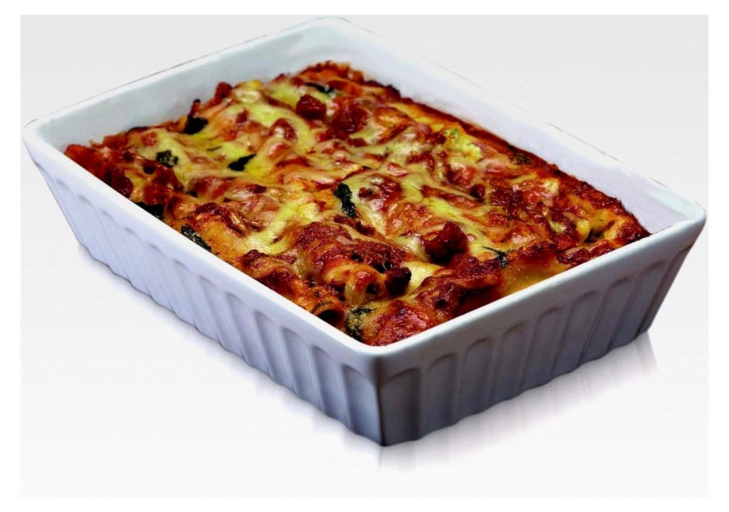 Lasagne-Schale aus Steingut, 30 x 21 cm, Weiß