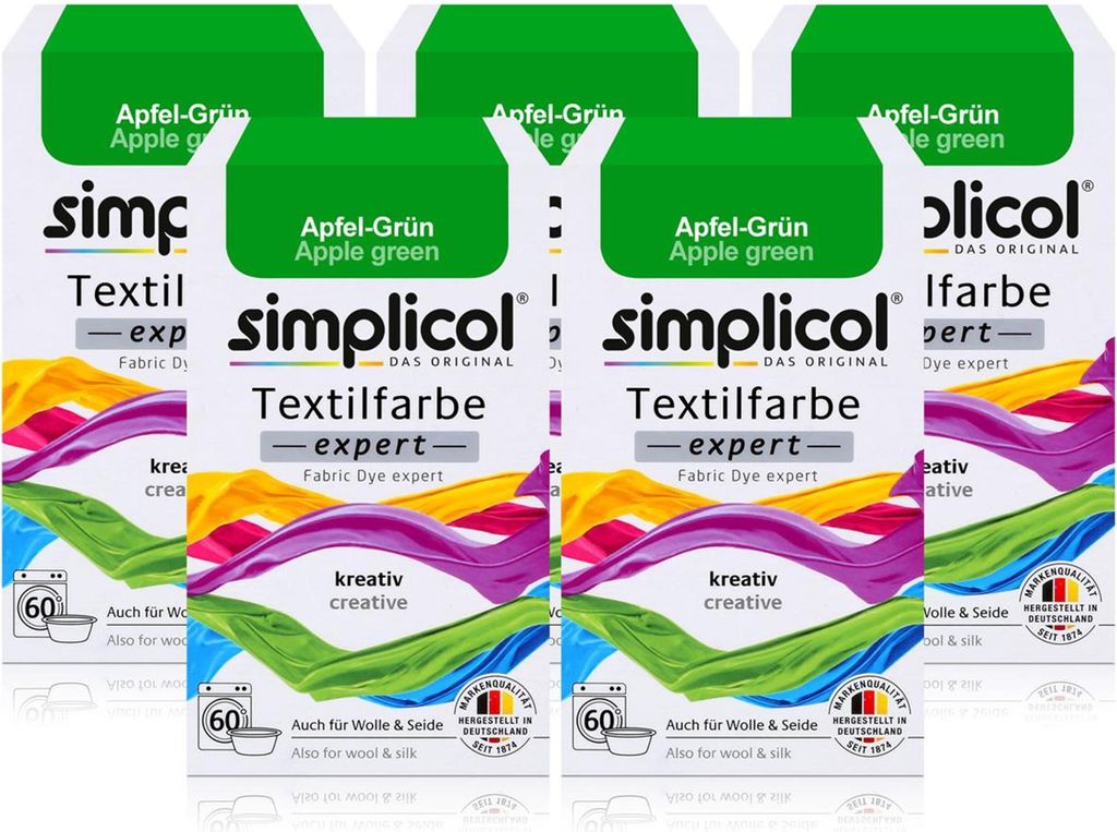 Simplicol Textilfarbe expert Apfel-Grün 150g - Farbe zum Produktbild 