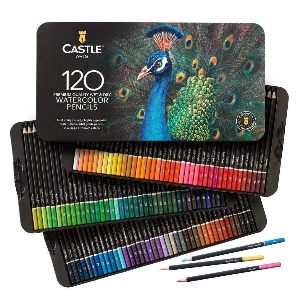 Castle Arts 120 teiliges Aquarellstifte-Set in Display Dose Produktbild 
