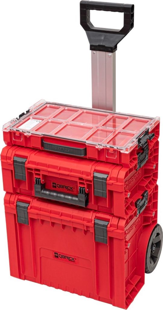 Qbrick System PRO 2.0 Set 4 RED ULTRA HD Werkzeugwagen Set + PRO Cart 2.0 + PRO Technician Case 2.0 + PRO Organizer 100 450 x 390 x 690 mm 45 l IP54