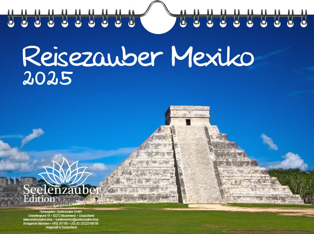 Reisezauber Mexiko DIN A5 Kalender für 2025 Strand Maya Cancun Chichén Stadt Reise Land Urlaub