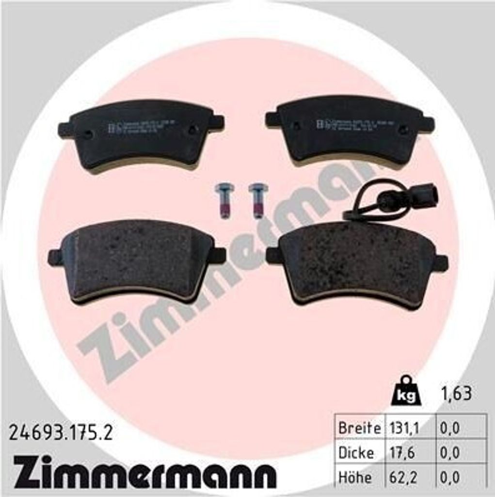 ZIMMERMANN Bremsbeläge Satz Vorne Bremsklötze für RENAULT KANGOO Express (FW0/1) 24693.175.2