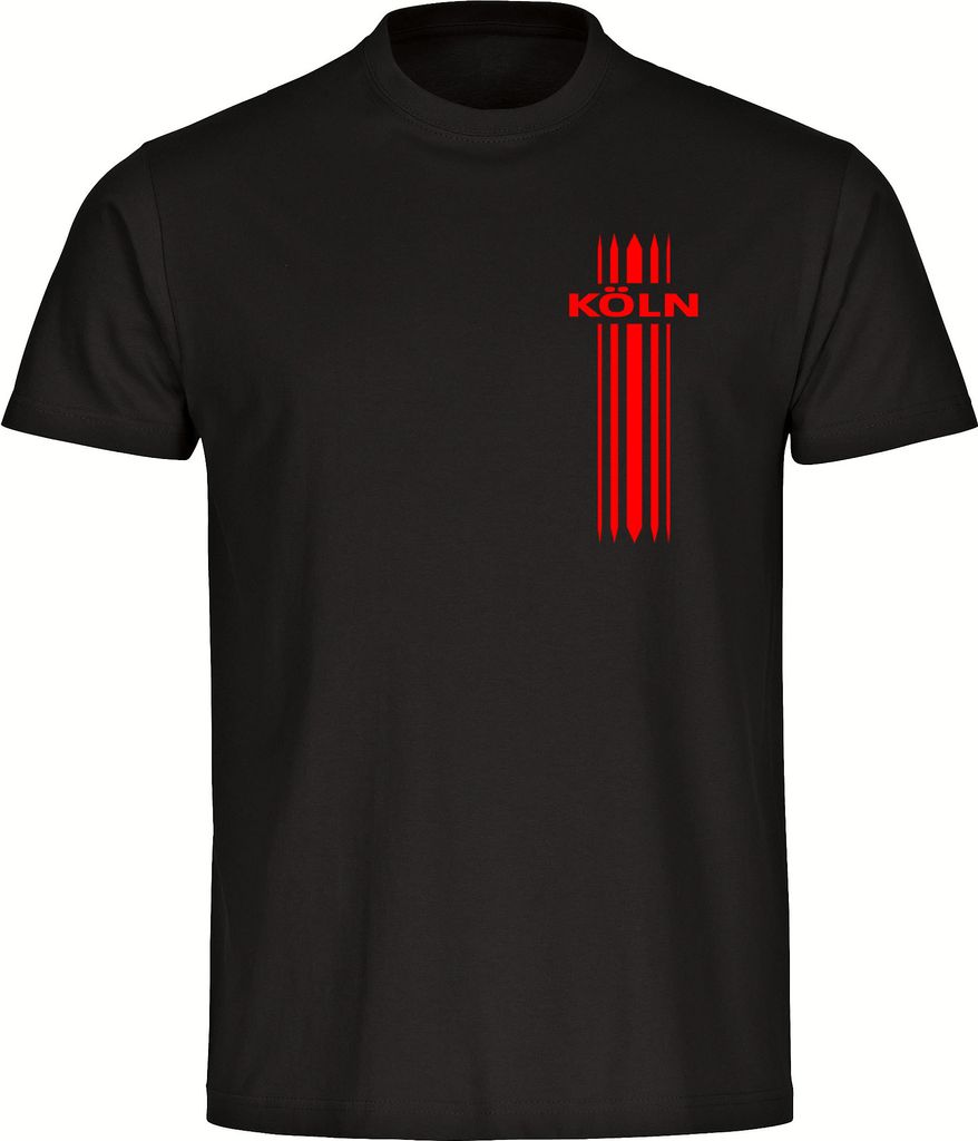 multifanshop Herren T-Shirt - Köln - Streifen, schwarz, Größe 5XL