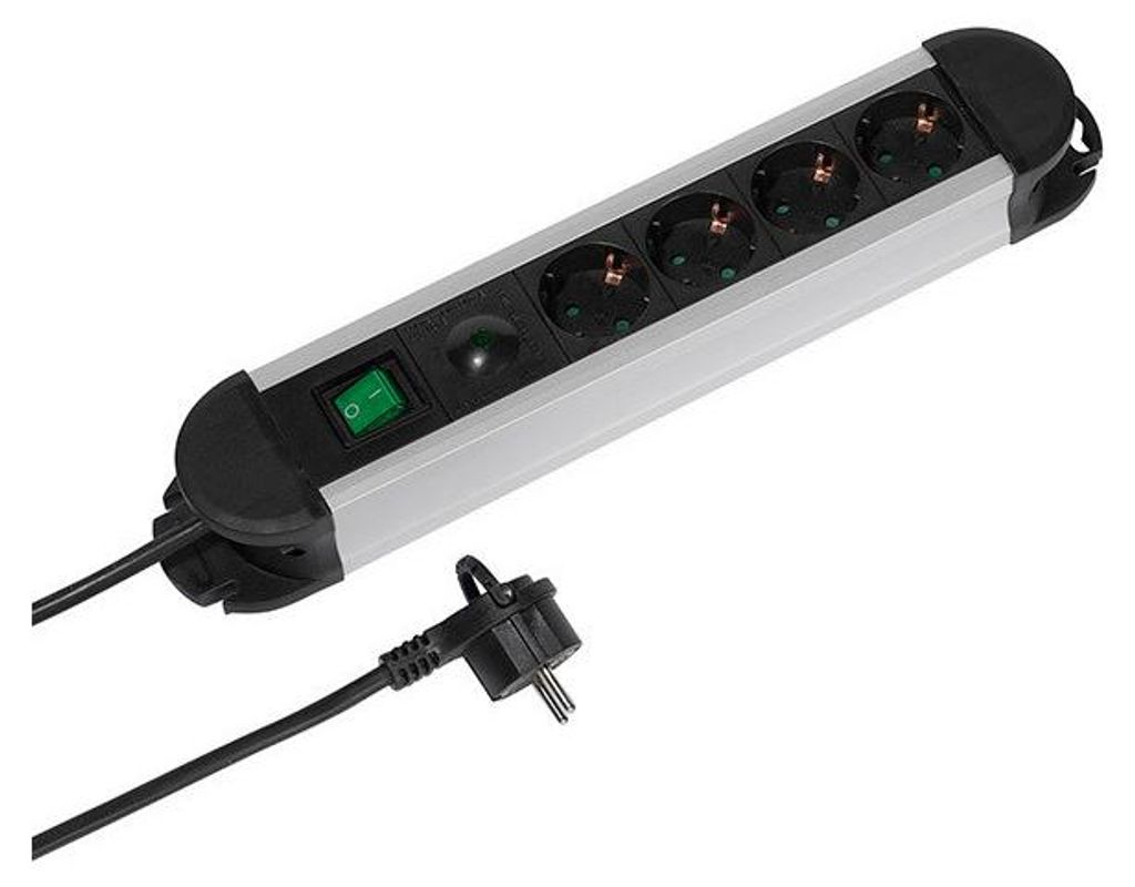 ViVanco™EPLS 4ALU, 1,6 m, Drinnen, Typ F, Type F (CEE 7/4), Produktbild 