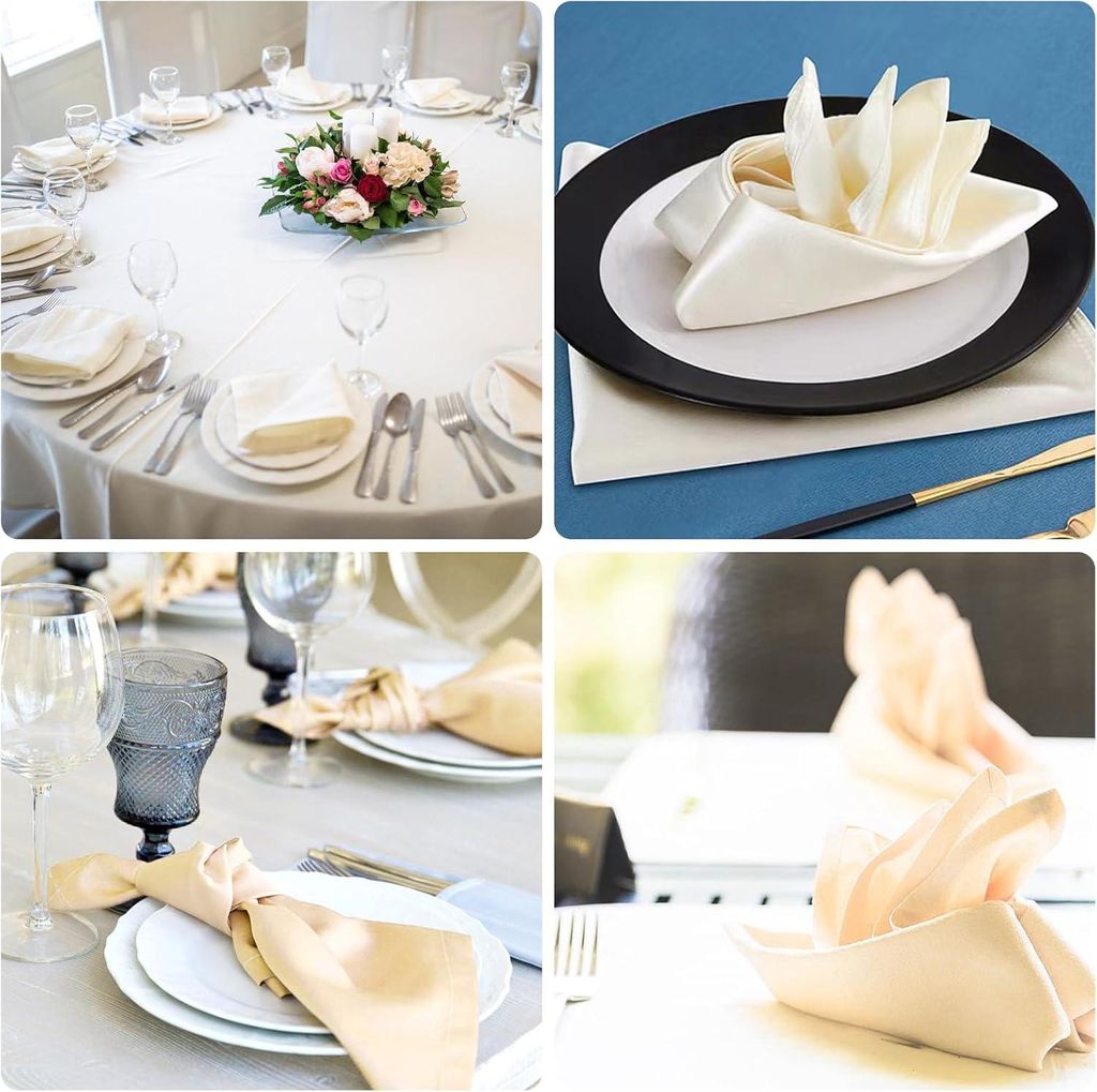Stoffservietten - 24 Stück - 43 x 43 cm - Leinenservietten - waschbar - Papierservietten - Lunch - Restaurant - Hochzeiten - Hotel - Veranstaltung...