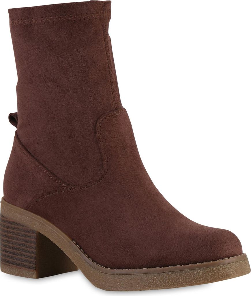 VAN HILL Damen Klassische Stiefeletten Herbst Schuhe 841347, Farbe: Braun, Größe: 39