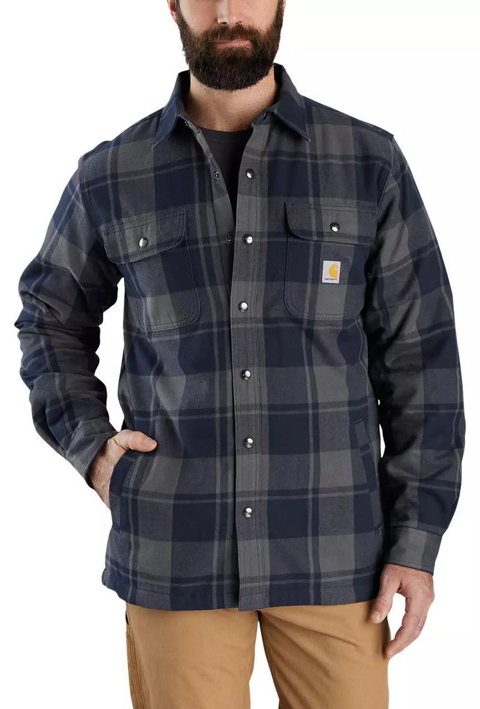Carhartt Heavyweight Flannel Sherpa Hemd (niebieski, S) Zdjęcie produktu 