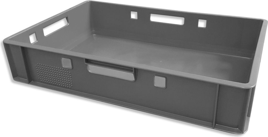1 Stück E1 Eurofleischkiste Stapelkiste Box Metzgerkiste lebensmittelecht grau (1xE1 grau)