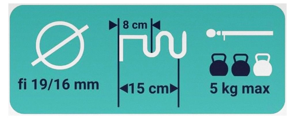 Gardinenstange - Doppelte Rute - 400 cm 19/16 mm Metall - Komplettes Set - Beige