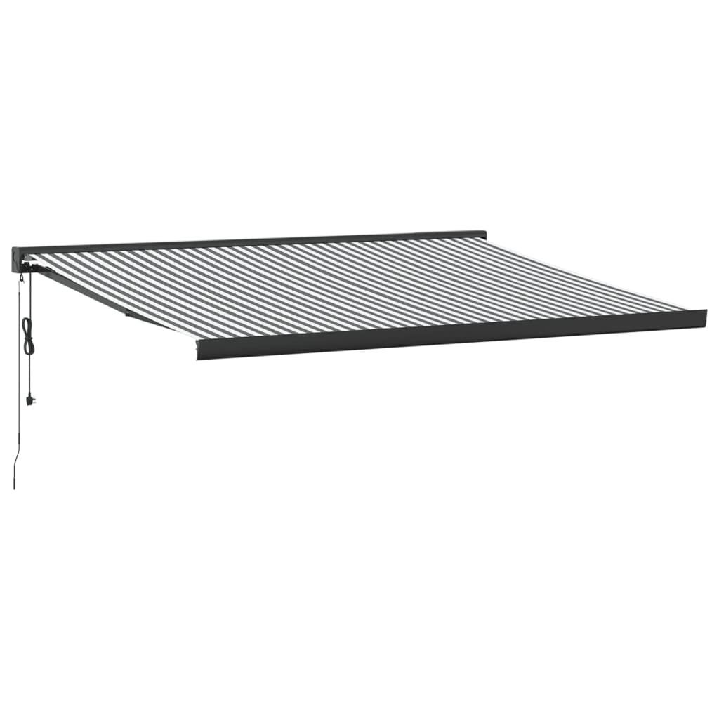 vidaXL Markise Einziehbar Anthrazit und Weiß 4x3 m Stoff Produktbild 